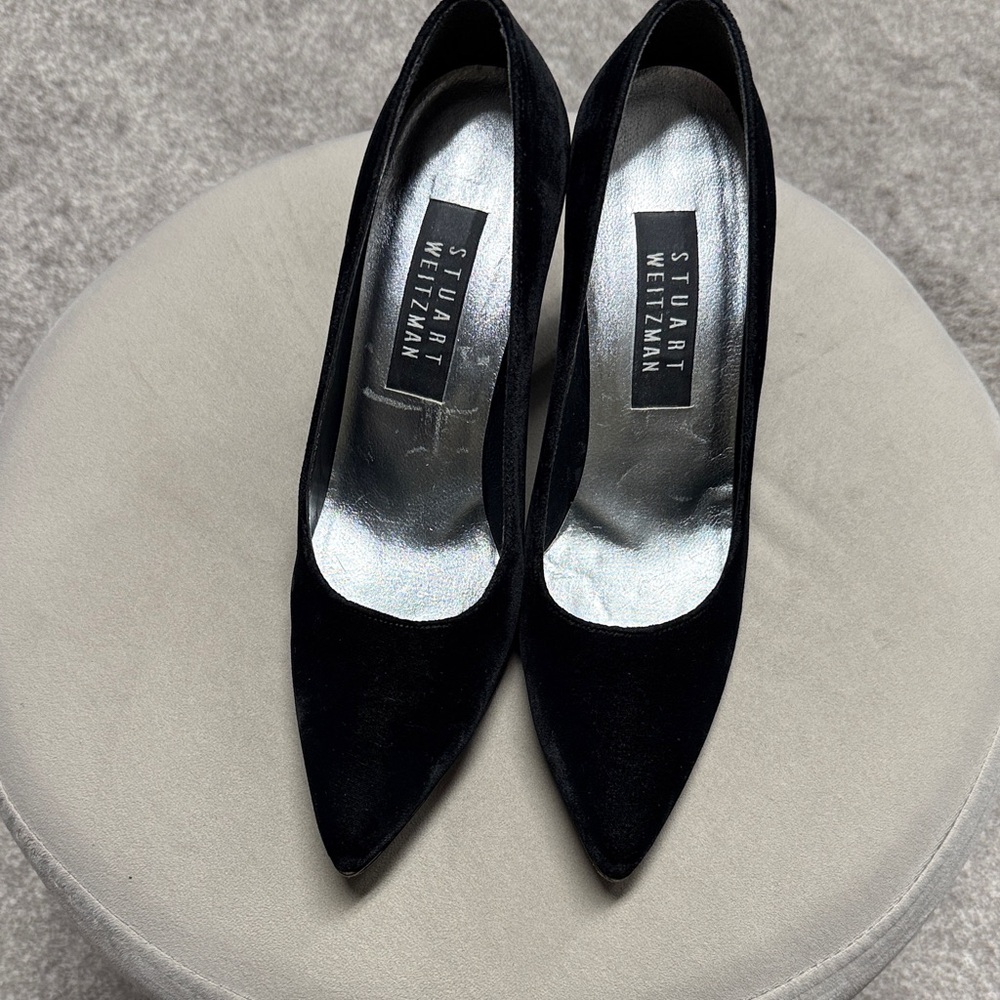Stuart Weitzman Black Velvet Heels
